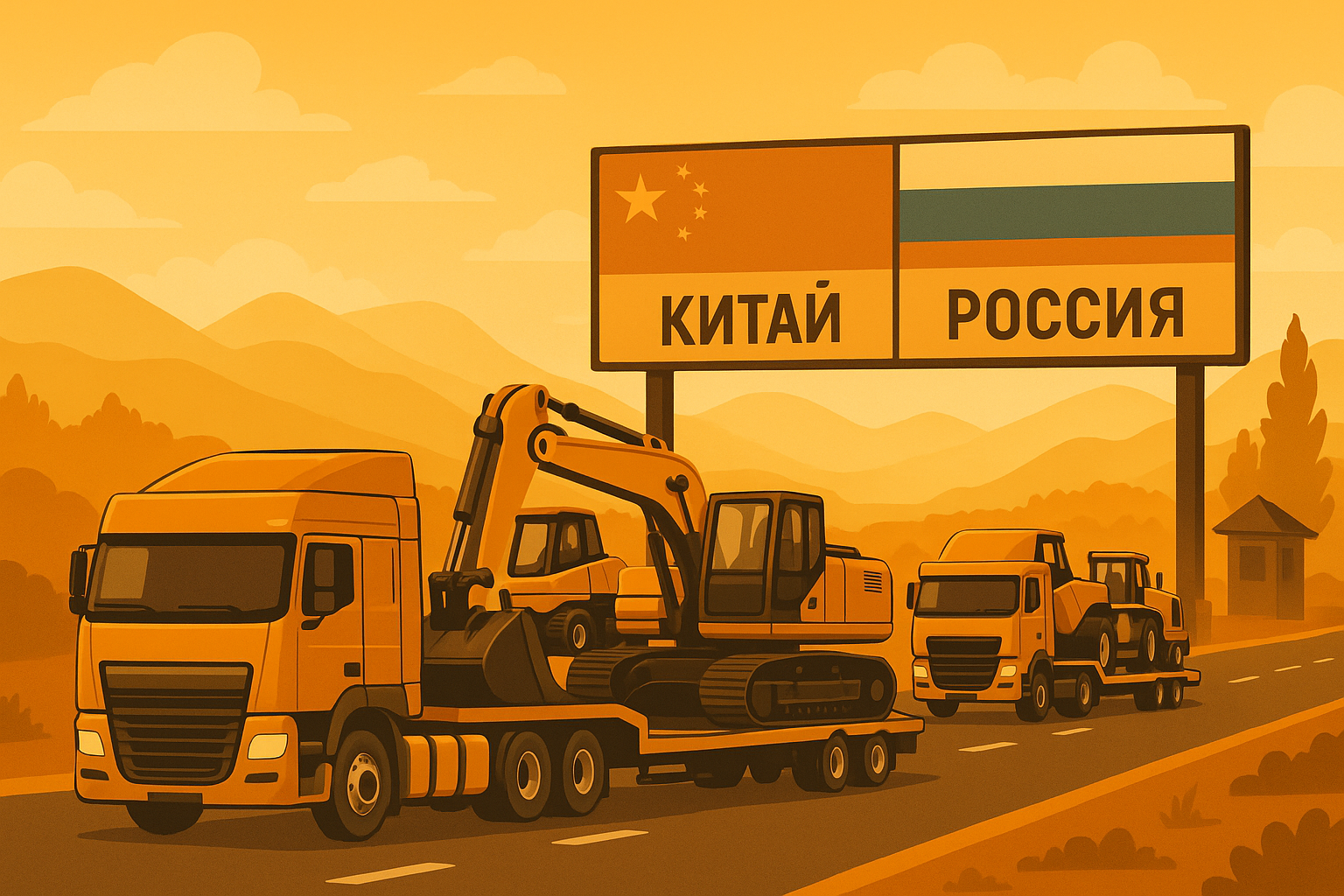 Перевозим экскаваторы, бульдозеры и другую технику из Китая