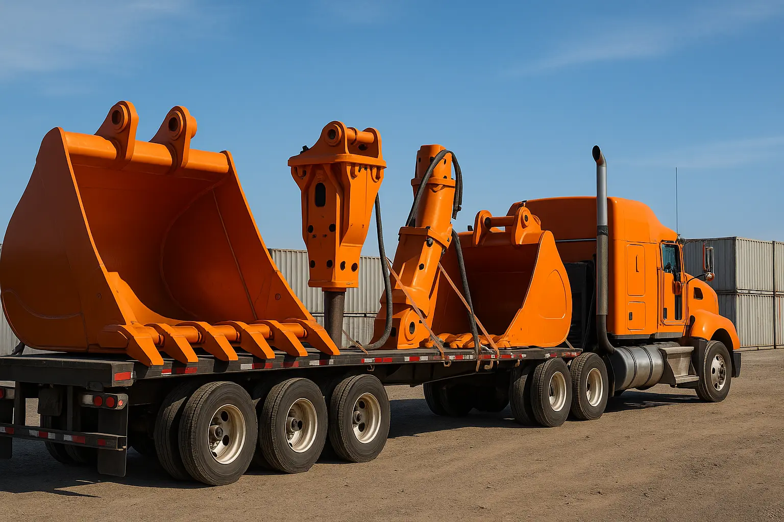 Транспортировка ковшей и навесного оборудования из Китая