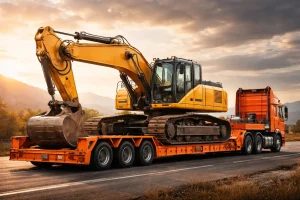 Перевозка тяжёлых экскаваторов из Китая: тралы и низкорамные платформы — практическое руководство