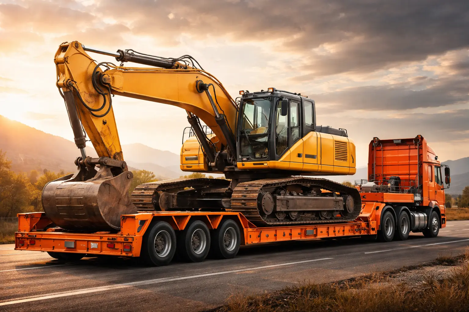 Перевозка тяжёлых экскаваторов из Китая: тралы и низкорамные платформы — практическое руководство