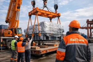 Погрузка разгрузка тяжёлых грузов при перевозках из Китая: кран, строповка, ответственность сторон